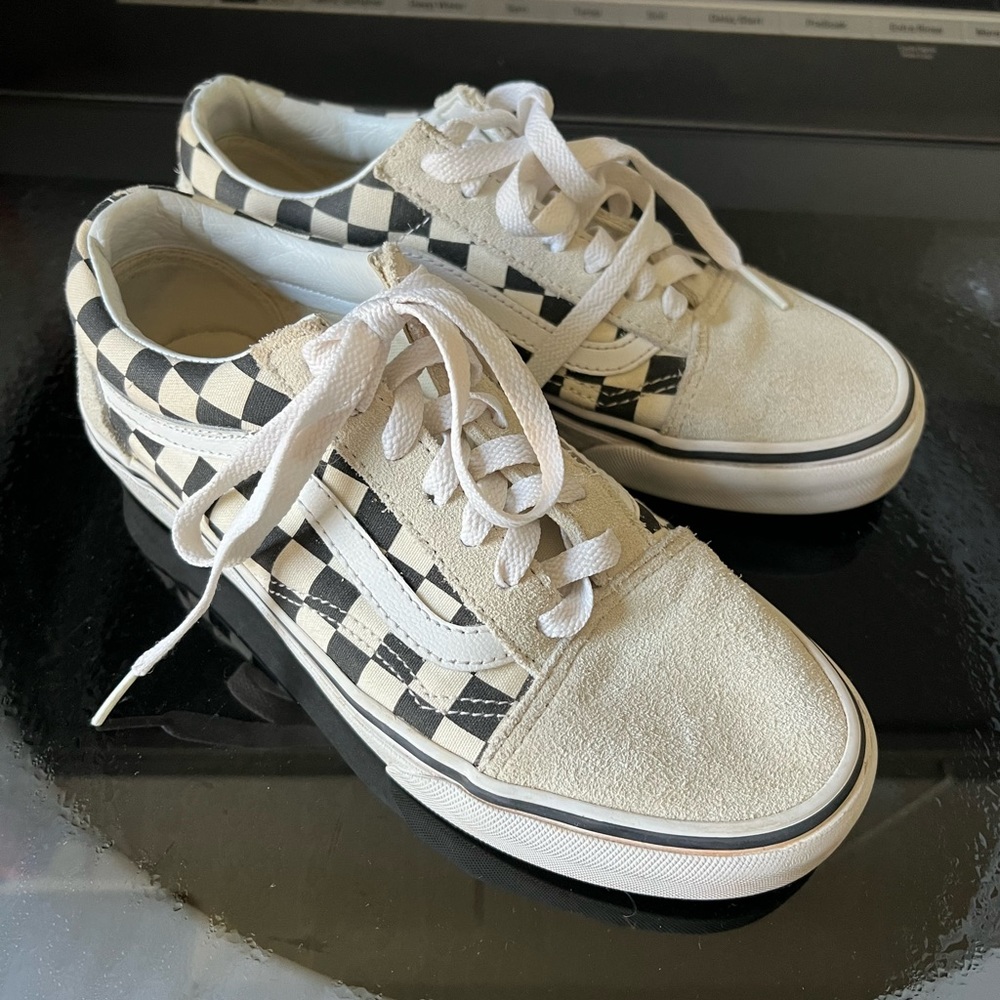 COPY -Vans old skool checkerboard sneakers unisex suede mens 5 womens 6.5 - Picture 4 of 6